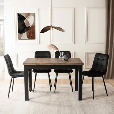 Стіл розкладний MEBEL ELITE SKUBI 120(160)х75 см Горіх / чорний фотографія