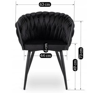 Стілець оксамитовий MEBEL ELITE ELENA Velvet Чорний фотографія