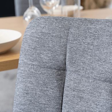 Комплект стіл MEBEL ELITE GLOS 135х80 см Дуб Золотий / Чорний +4 стільці PERU 2 Сірий фотографія