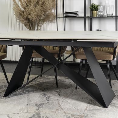 Стіл розкладний MEBEL ELITE VICTOR 160(240)х90 см Білий/ чорний фотографія
