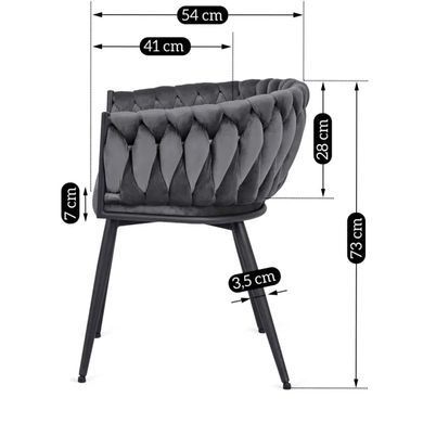 Стул бархатный MEBEL ELITE EMPOLI Velvet Серый фотография