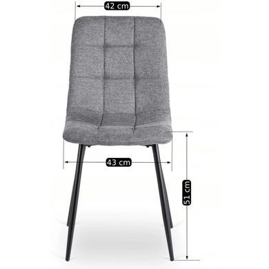 Комплект стіл MEBEL ELITE GLOS 135х80 см Дуб Золотий / Чорний +4 стільці PERU 2 Сірий фотографія