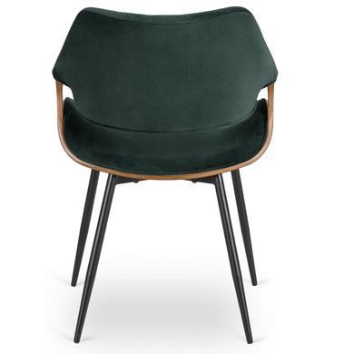 Стілець оксамитовий MEBEL ELITE DAKOTA Velvet, Зелений / горіховий фотографія