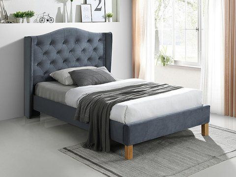 Кровать ASPEN Velvet Signal 120x200 Серый фотография