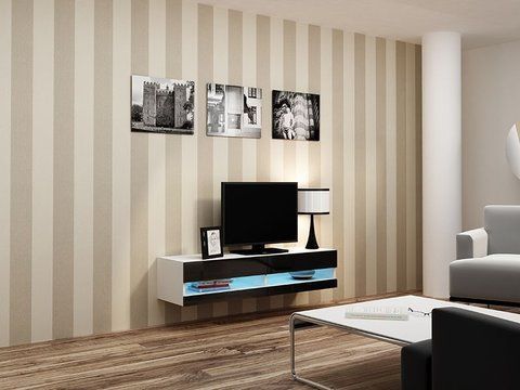 ТВ Тумба VIGO RTV Cama 140 New Белый Мат / Черный Глянец фотография