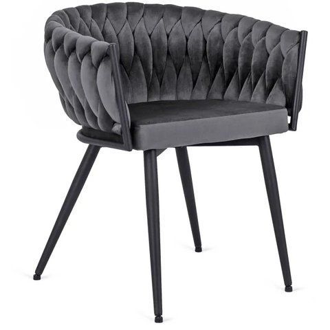 Стул бархатный MEBEL ELITE EMPOLI Velvet Серый фотография