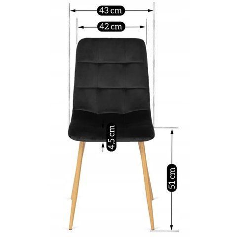 Стілець оксамитовий MEBEL ELITE FREDY Velvet, Чорний фотографія