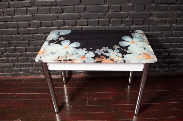 Стіл Обідній Фреш Мікс Меблі 100-60 Білий Фотодрук Ромашки фотографія