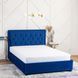 Кровать двуспальная бархатная MEBEL ELITE CROS Velvet 160x200 см Синий