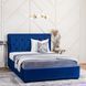 Ліжко двоспальне оксамитове MEBEL ELITE CROS Velvet 160x200 см Синій фотографія