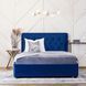 Кровать двуспальная бархатная MEBEL ELITE CROS Velvet 160x200 см Синий
