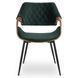 Стілець оксамитовий MEBEL ELITE DAKOTA Velvet, Зелений / горіховий