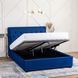 Кровать двуспальная бархатная MEBEL ELITE CROS Velvet 160x200 см Синий