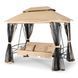 Садова гойдалка з москітною сіткою Mebel Elit CARMEN 237x150x256 см Бежевий