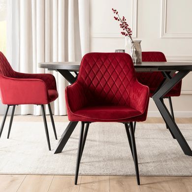Стул бархатный MEBEL ELITE BRESSO Velvet Бордовый фотография
