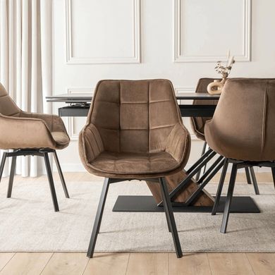 Стілець поворотний оксамитовий MEBEL ELITE LUNA Velvet Коричневий фотографія