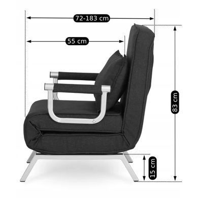 Кресло раскладное MEBEL ELITE BART Черный фотография