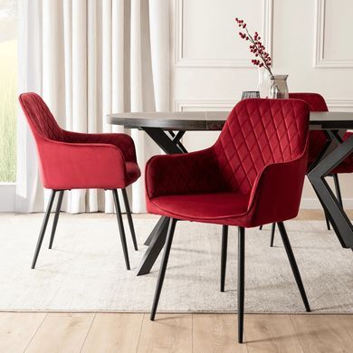 Стул бархатный MEBEL ELITE BRESSO Velvet Бордовый фотография