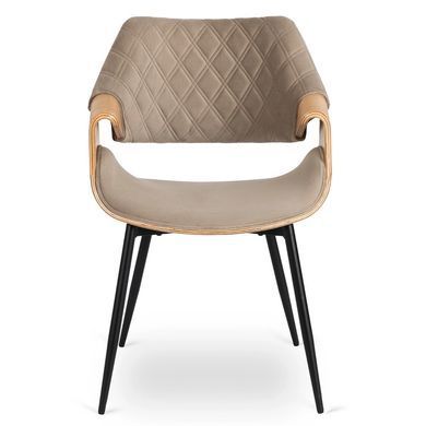 Стілець оксамитовий MEBEL ELITE DAKOTA Velvet, Дуб золотий / Беж фотографія