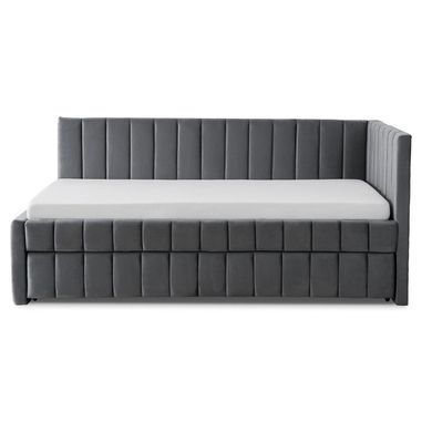 Кровать 90x200 MEBEL ELITE VILLEMO Velvet Серый фотография