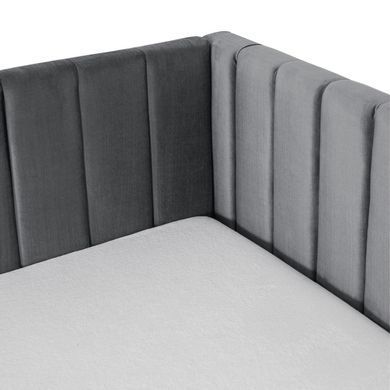 Кровать 90x200 MEBEL ELITE VILLEMO Velvet Серый фотография