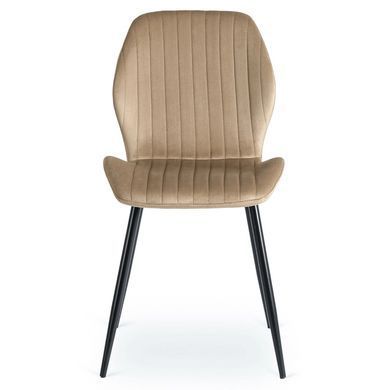 Комплект стіл розкладний MEBEL ELITE HARRY 102(142)х102 см Дуб Артизан/ Чорний +4 стільці LILAC Беж фотографія