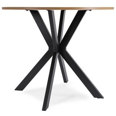 Стіл MEBEL ELITE LAUREN 90X90 дуб золотий / чорний фотографія