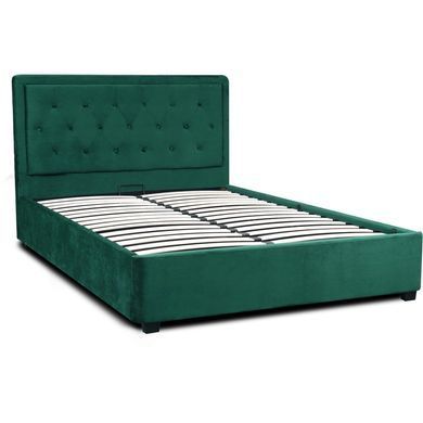 Ліжко двоспальне оксамитове MEBEL ELITE CROS Velvet 160x200 см Зелений фотографія