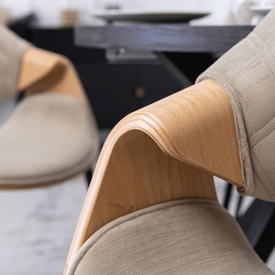 Стілець оксамитовий MEBEL ELITE DAKOTA Velvet, Дуб золотий / Беж фотографія