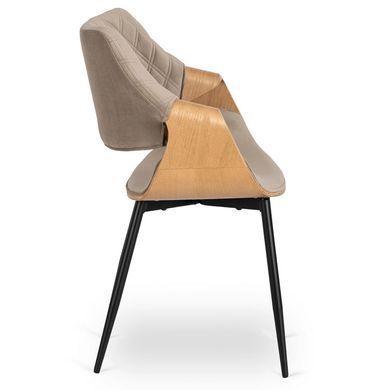 Стілець оксамитовий MEBEL ELITE DAKOTA Velvet, Дуб золотий / Беж фотографія