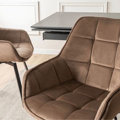 Стілець поворотний оксамитовий MEBEL ELITE LUNA Velvet Коричневий фотографія