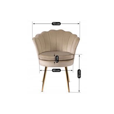 Стілець оксамитовий MEBEL ELITE VIOLA Velvet Беж/золото фотографія