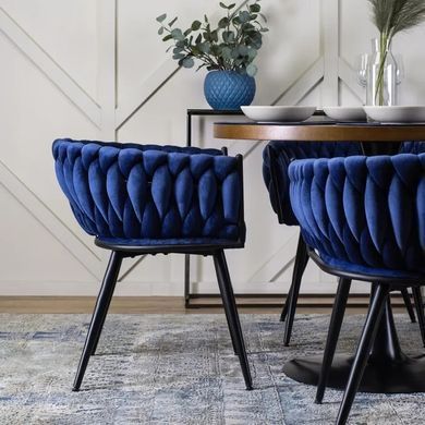 Стілець оксамитовий MEBEL ELITE EMPOLI Velvet Темно-синій фотографія