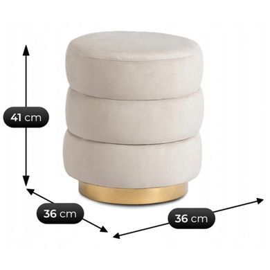 Пуф MEBEL ELITE AURA Velvet Крем фотографія