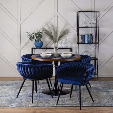 Стілець оксамитовий MEBEL ELITE EMPOLI Velvet Темно-синій фотографія