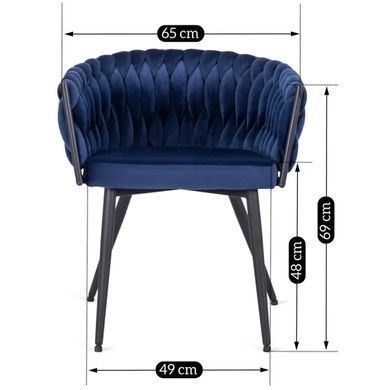 Стілець оксамитовий MEBEL ELITE EMPOLI Velvet Темно-синій фотографія