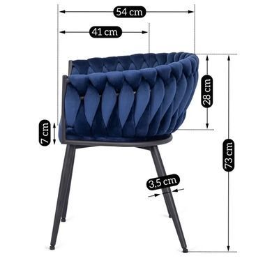 Стілець оксамитовий MEBEL ELITE EMPOLI Velvet Темно-синій фотографія