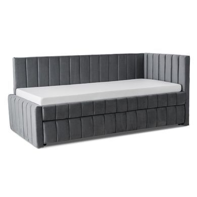 Кровать 90x200 MEBEL ELITE VILLEMO Velvet Серый фотография