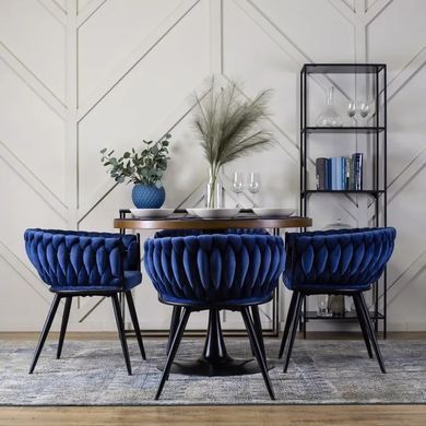 Стілець оксамитовий MEBEL ELITE EMPOLI Velvet Темно-синій фотографія