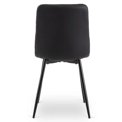 Комплект стіл розкладний MEBEL ELITE HARRY 102(142)х102 см Дуб Артизан/ Чорний +4 стільці DALVIN чорна екошкіра фотографія