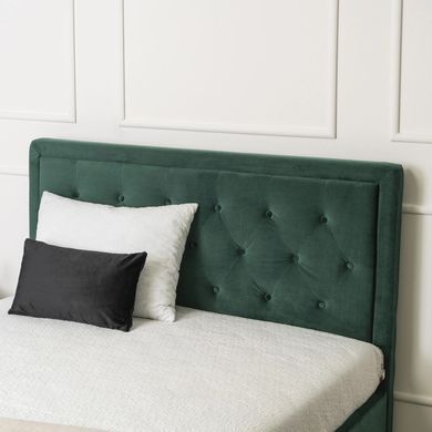 Ліжко двоспальне оксамитове MEBEL ELITE CROS Velvet 160x200 см Зелений фотографія