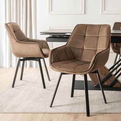 Стілець поворотний оксамитовий MEBEL ELITE LUNA Velvet Коричневий фотографія