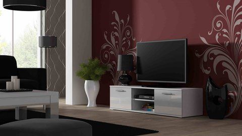 ТВ Тумба SOHO RTV Cama 140 Белый Мат / Белый Глянец фотография