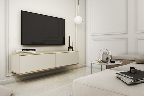 Тумба під телевізор навісна Perfect Home Оро / Oro 2-дверна RTV135 Бежевий фотографія