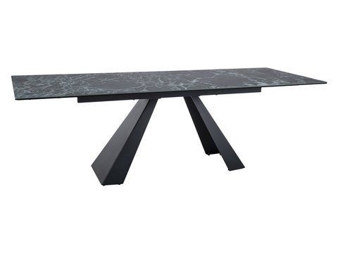Стол Обеденный SALVADORE CERAMIC VERDE ALPI 160(240)X90 Signal Бирюзовый Мат / Черный Мат фотография