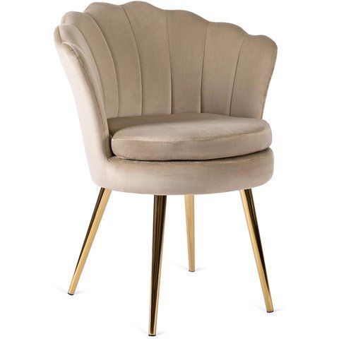 Стул бархатный MEBEL ELITE VIOLA Velvet Беж/золото фотография