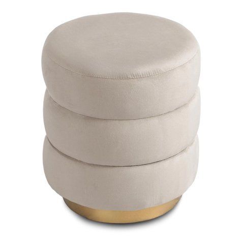 Пуф MEBEL ELITE AURA Velvet Крем фотография