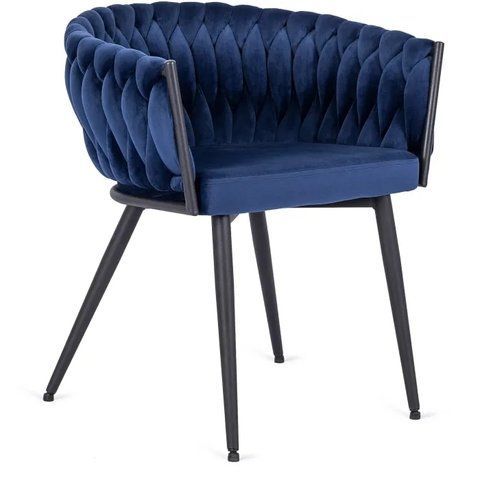 Стул бархатный MEBEL ELITE EMPOLI Velvet Темно-синий фотография