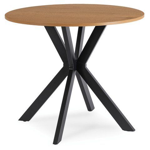 Стіл MEBEL ELITE LAUREN 90X90 дуб золотий / чорний фотографія