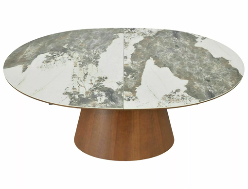 Розкладний Стіл MAROCCO CERAMIC Signal 160(200)X90 Білий/горіх фотографія